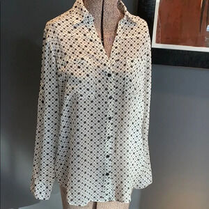 Nicole Miller sheer candy dot blouse, NWT, small